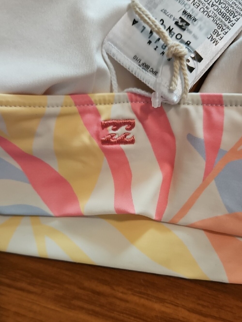 Billabong MEDIUM Pastel Wave Bikini Bottom in Pink, Yellow, Blue - Picture 3 of 7